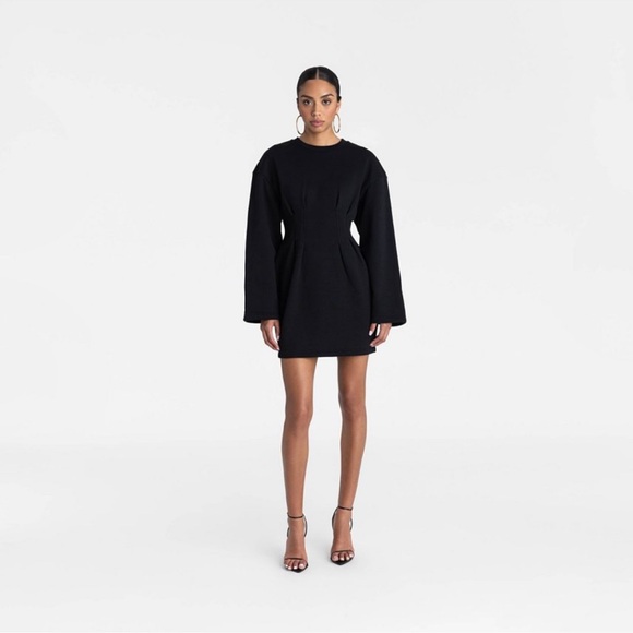 KBB by KAHLANA Women's Long Sleeve 'The Sweatshirt Dress' - Black - Picture 2 of 3